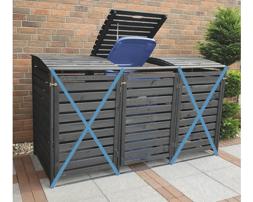 Erweiterung Mülltonnenbox promadino Vario III 70 x 92 x 122 cm anthrazit
