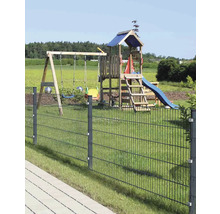Doppelstabmattenzaun und Spielplatz im Garten