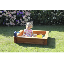 Sandkasten Tessa 100 mit Vollabdeckung Holz 100 x 100 x 24 cm braun