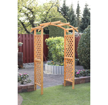 Holzbogen mit Rankgitter für den Garten