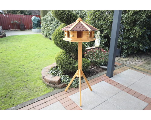 Vogelfutterhaus promadino Knusperhäuschen inkl. Futtersilo, Ständer 59 x 57 x 144 cm braun