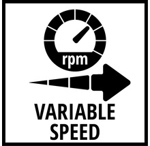 Symbol für variable Geschwindigkeitseinstellung.