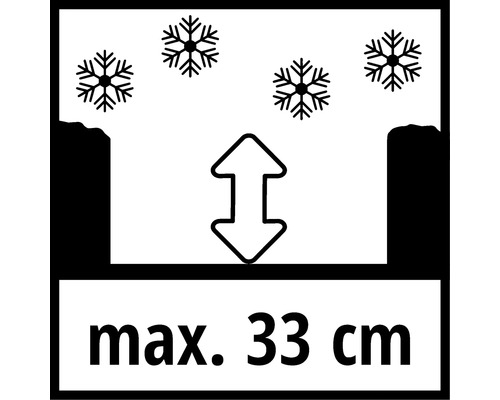 Symbol für maximale Höhe von 33 Zentimetern bei Kühlung