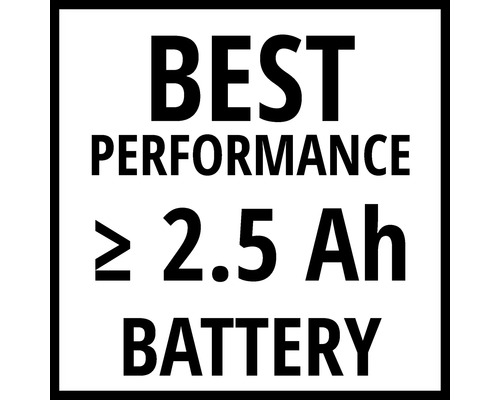 Best Performance Batterie mit mindestens 2,5 Amperestunden