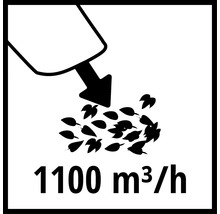 Symbol für eine Saugleistung von 1100 Kubikmetern pro Stunde
