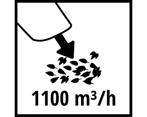 Symbol für eine Saugleistung von 1100 Kubikmetern pro Stunde