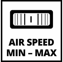 Symbol für die Einstellung der Luftgeschwindigkeit von Minimum bis Maximum