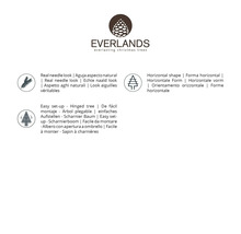 Everlands Weihnachtsbaum Eigenschaften: echte Nadeloptik, horizontale Form, einfacher Aufbau und Klappbaum