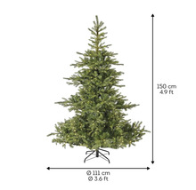 Künstlicher Tannenbaum, 150 cm hoch, mit LED-Lichtern und Fuß