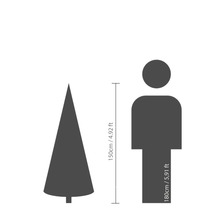 Größenvergleich: Baum (150cm) und Mensch (180cm)