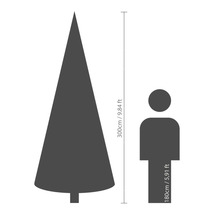 Größenvergleich: Weihnachtsbaumhöhe 300 cm, Personengröße 180 cm