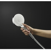 Hand hält Handbrause