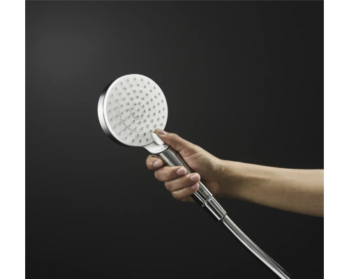 Hand hält Handbrause