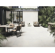 Feinsteinzeug Bodenfliese Industrial white 80x80 cm weiß seidenmatt lappato rektifiziert