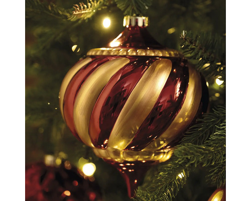Weihnachtsbaumkugel mit Streifenmuster