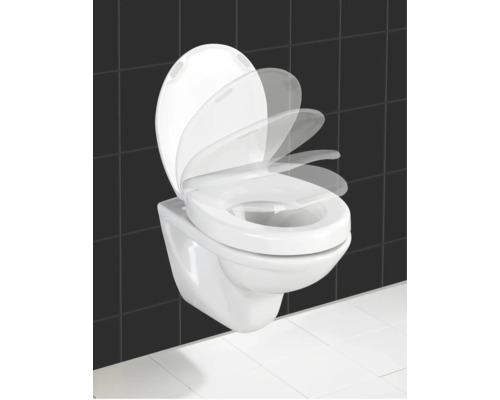 Wand-Tiefspülklosett mit Absenkautomatik im Badezimmer