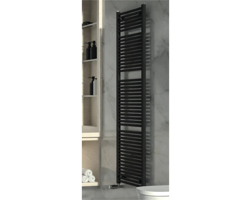 Badheizkörper Rotheigner Classic 1810x600 mm schwarz Anschluss Beidseitig unten Schwarzer Handtuchwärmer im Badezimmer
