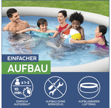 Familie im aufblasbaren Pool mit einfacher Montage