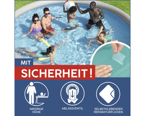 Familienpool mit geringer Höhe, Ablassventil und selbstklebendem Reparaturflicken