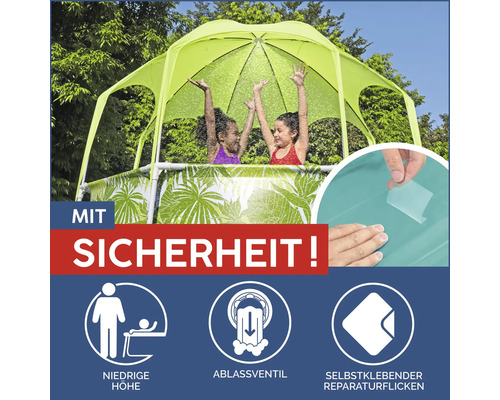 Kinderpool mit Sonnenschutzdach, Ablassventil und selbstklebendem Reparaturflicken