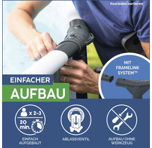 Einfacher Aufbau eines Pools mit Ablassventil und Framelink System