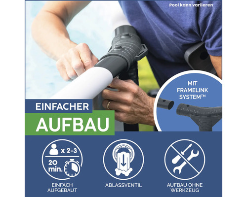 Einfacher Aufbau eines Pools mit Ablassventil und Framelink System