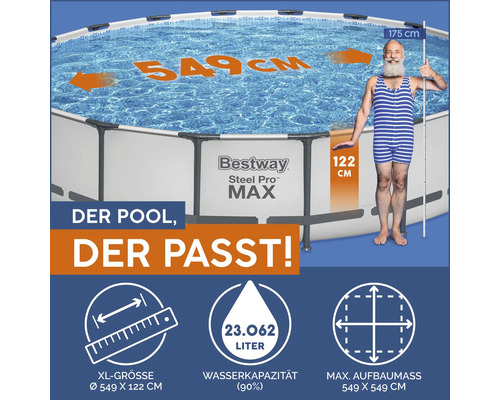 Bestway Steel Pro MAX Pool mit den Maßen 549 x 122 cm