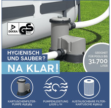 Pool-Kartuschenfilterpumpe mit DEKRA- und GS-Siegel zur Poolreinigung für Pools bis 31700 Liter