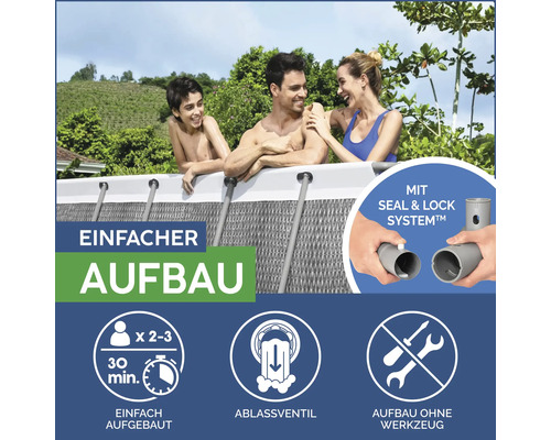 Familienpool mit einfachem Aufbau, Ablassventil und Seal and Lock System