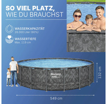 Bestway APX365 Frame Pool mit den Maßen 549 x 132 cm, Wasserkapazität 26.000 Liter