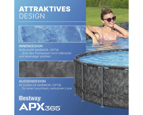 Bestway APX365 Pool mit Innen- und Außendesign in Marmoroptik