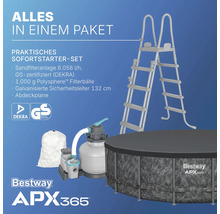 Bestway APX365 Pool Komplettset mit Sandfilteranlage, Filterbällen, Sicherheitsleiter und Abdeckplane