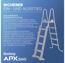 Bestway APX365 Poolleiter, Sicherheitsleiter aus korrosionsbeständigem Material mit hochklappbarem Einstieg
