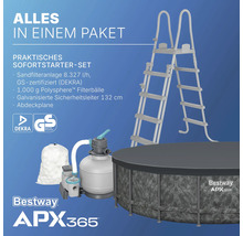 Bestway APX365 Pool Komplettset mit Sandfilteranlage, Sicherheitsleiter und Abdeckplane