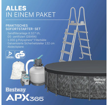 Bestway APX365 Pool Komplettset mit Sandfilteranlage, Filterbällen, Sicherheitsleiter und Abdeckplane