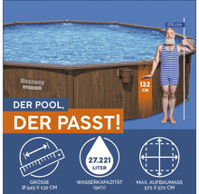Bestway Hydrium Pool mit einer Höhe von 132 cm und einem Mann zum Größenvergleich