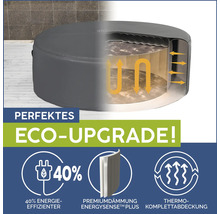 Aufblasbarer Whirlpool mit Eco-Upgrade und Hinweisen zu Energieeffizienz, Premiumdämmung und Thermo-Komplettabdeckung