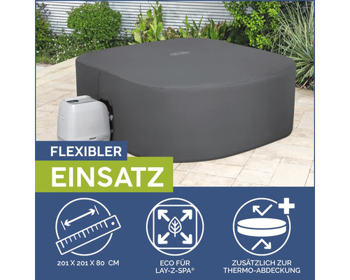 Lay-Z-Spa Whirlpool mit Abdeckung und den Maßen 201 x 201 x 80 Zentimeter