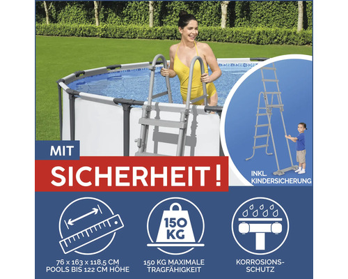 Poolleiter mit Sicherheitsmerkmalen und technischen Details
