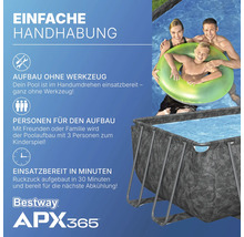Bestway APX365 Pool mit einfacher Handhabung und Familie im Hintergrund