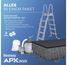 Bestway APX365 Pool Komplettset mit Sandfilteranlage, Filterbällen, Sicherheitsleiter und Abdeckplane