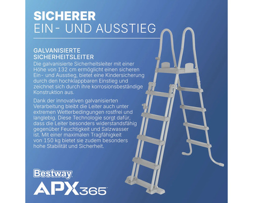 Bestway APX365 Poolleiter, sicherer Ein- und Ausstieg.