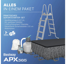 Bestway APX365 Pool Starter Set mit Sandfilteranlage, Filterbällen, Sicherheitsleiter und Abdeckplane