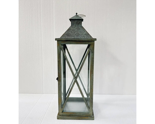 Dekorative Laterne aus Metall und Glas