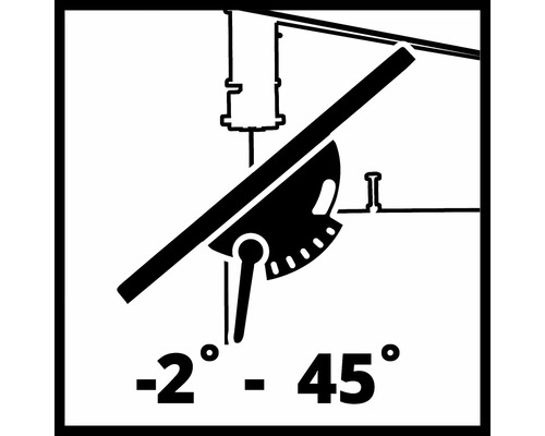 Winkeleinstellung von -2 Grad bis 45 Grad