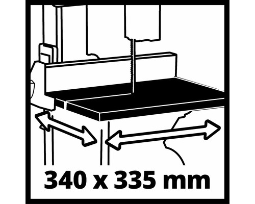 Sägetischgröße 340 x 335 Millimeter