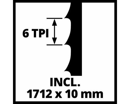 Sägeblattinformation: 6 Zähne pro Zoll, inklusive 1712 x 10 Millimeter
