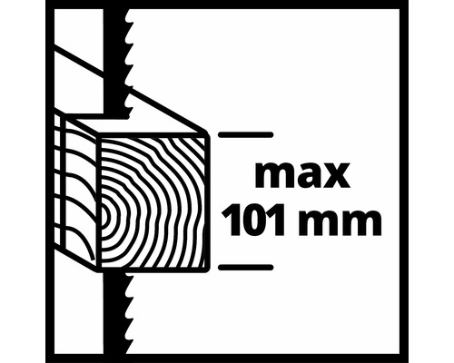 Maximale Schnitttiefe von 101 Millimeter