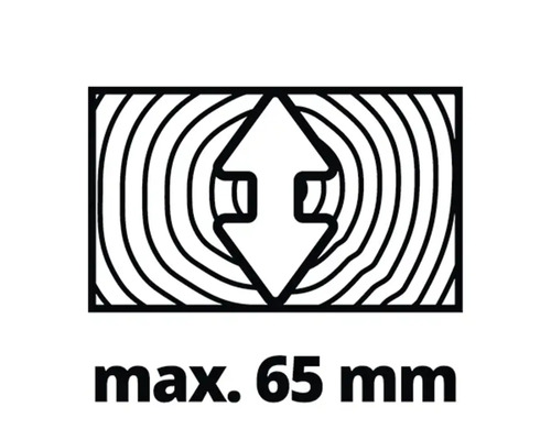Maximale Holzdicke 65 Millimeter