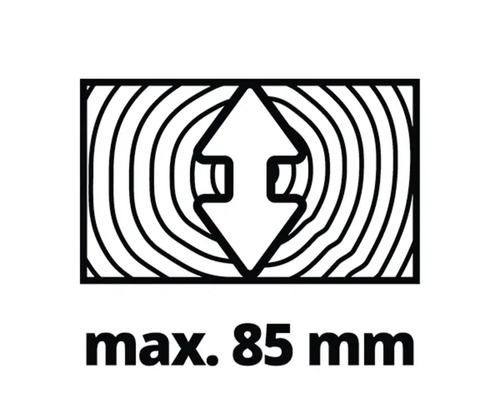 Maximale Holzdicke 85 Millimeter